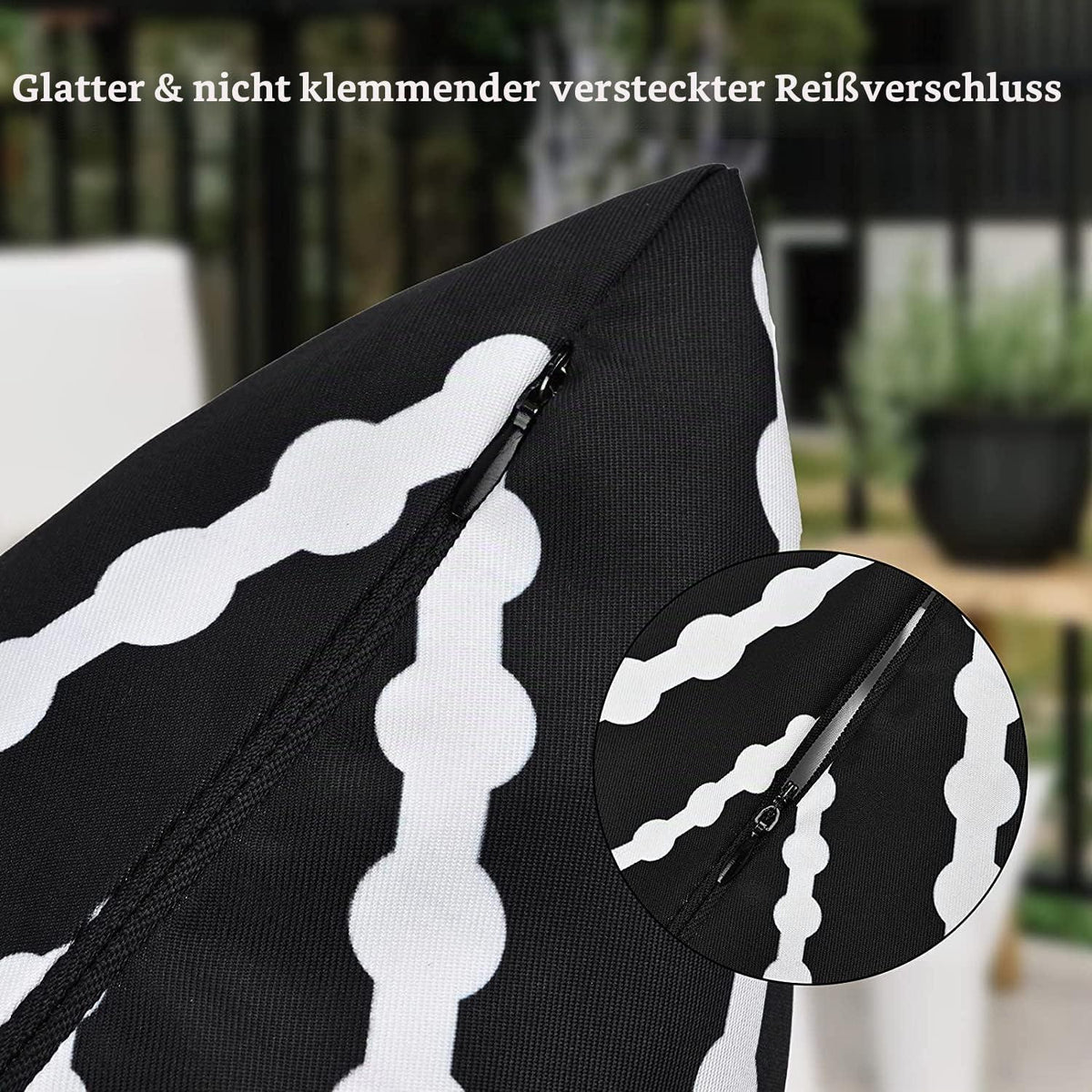 2er Set Outdoor Kissen 45x45 cm wasserdicht Schwarz
