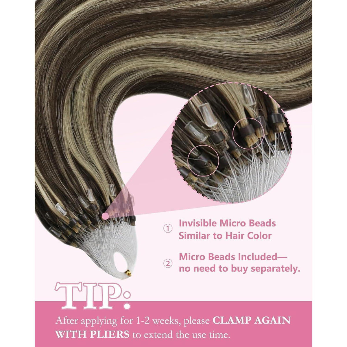 Echthaar Microring Extensions Braun 60 cm – Remy Glatt