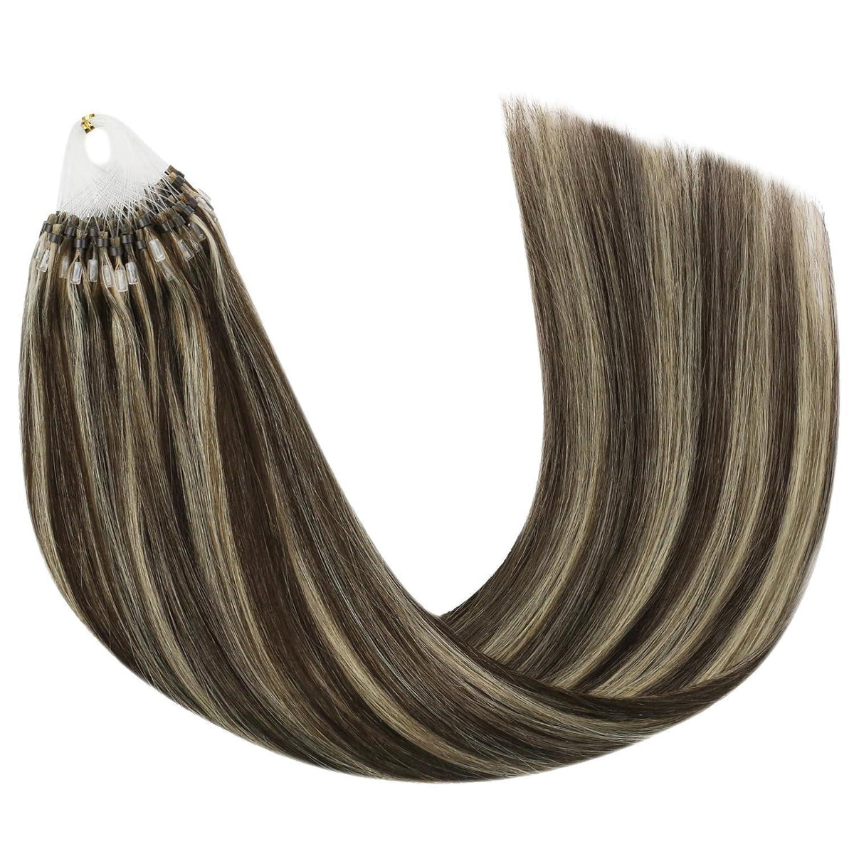 Echthaar Microring Extensions Braun 60 cm – Remy Glatt