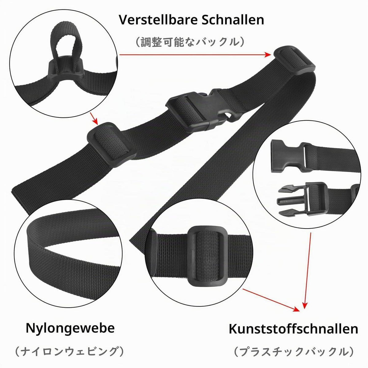 Brustgurt für Rucksack – Schnellverschluss, verstellbar, 2er-Set
