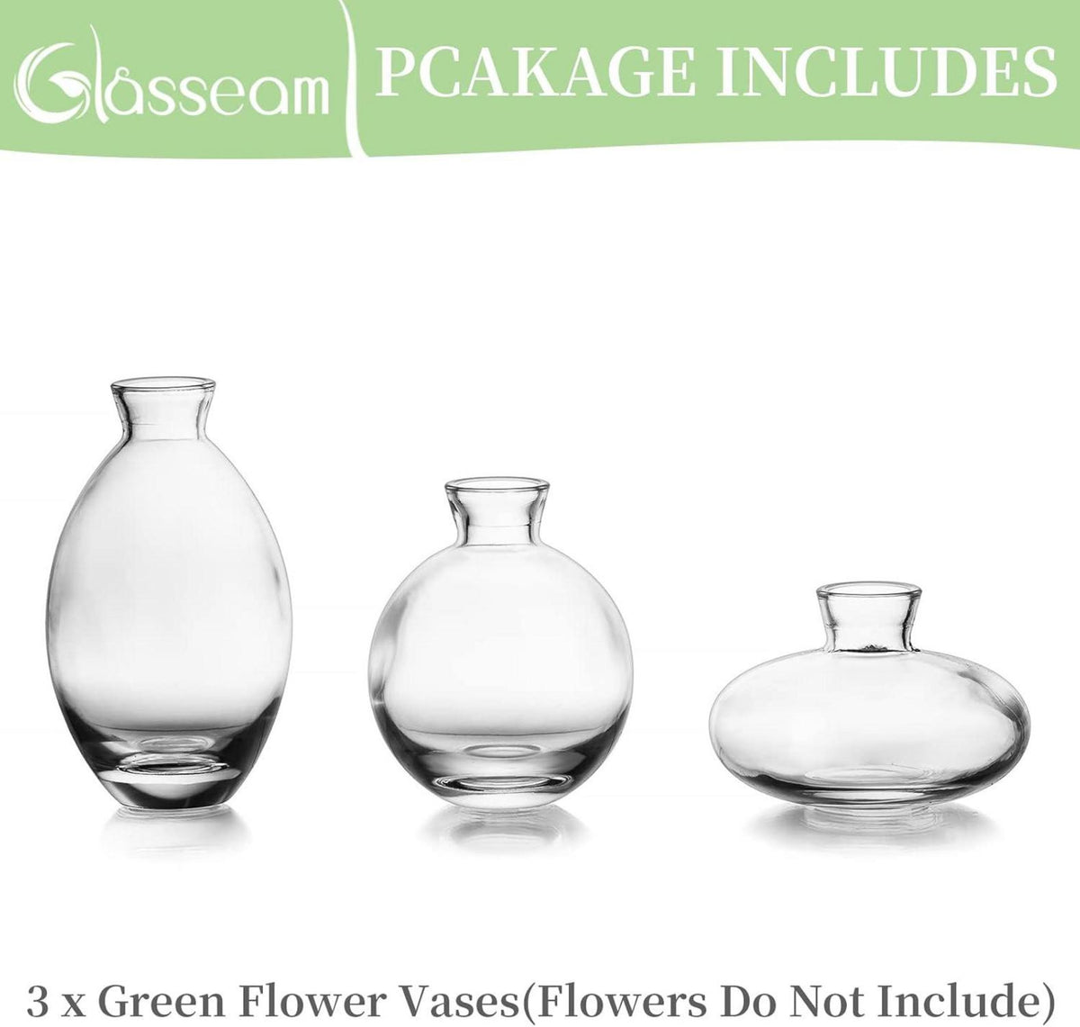 Vintage Glasvasen Set Klar Mini Blumenvase Deko Hochzeit