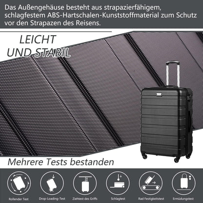 Großer Reisekoffer Hartschale Blau mit TSA-Schloss
