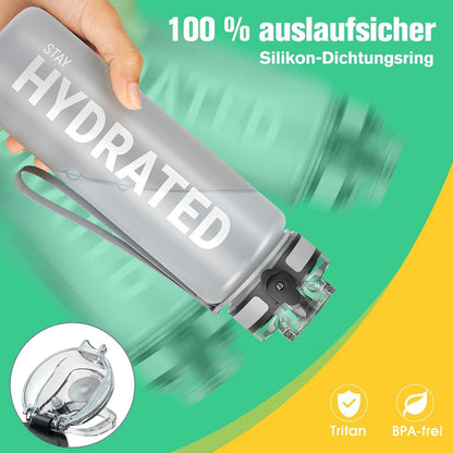 Sahara Sailor Sport Trinkflasche BPA-frei Tritan 1L Grau
