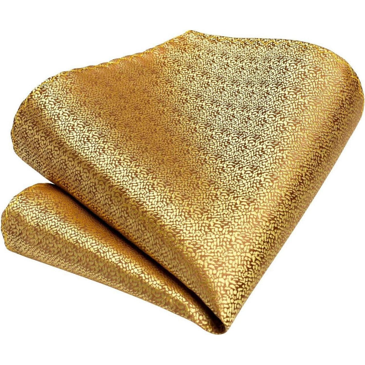 Herren Krawatten Set Paisley mit Einstecktuch & Manschettenknöpfen Gold