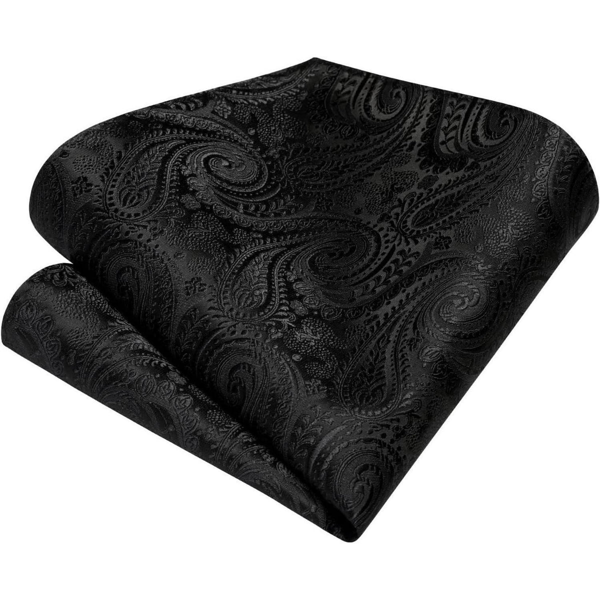 Herren Krawatten Set Paisley mit Einstecktuch & Manschettenknöpfen