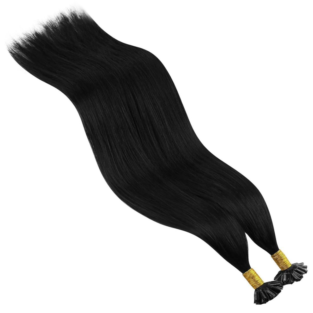 Echthaar Bonding Extensions Schwarz 50cm - Remy Keratin U-Tip