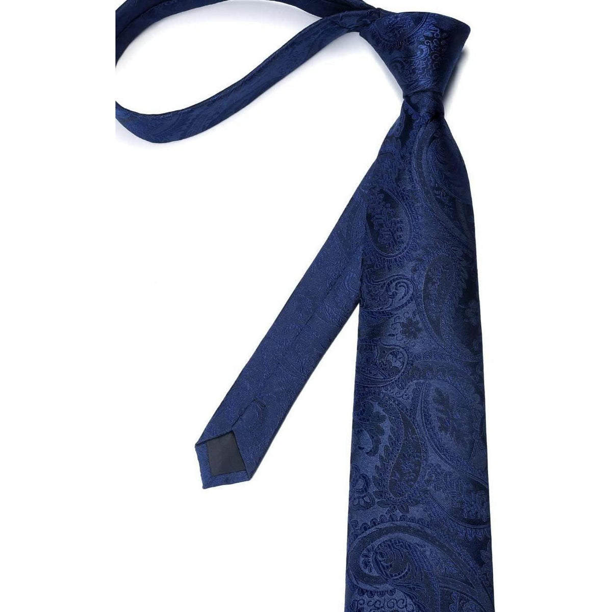 Herren Krawatten-Set mit Einstecktuch und Krawattennadel – Marine Paisley