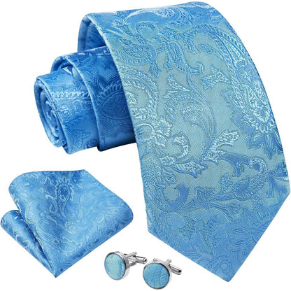 Enlision Herren Paisley Hochzeit Krawattenset A-Rot