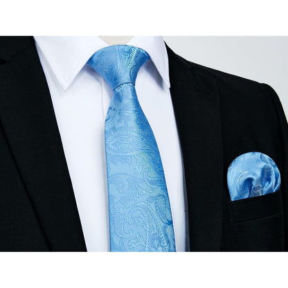 Enlision Herren Paisley Hochzeit Krawattenset A-Rot