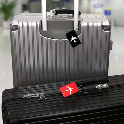 6er Set Kofferanhänger Adressschild Aluminium Wasserdicht Schwarz