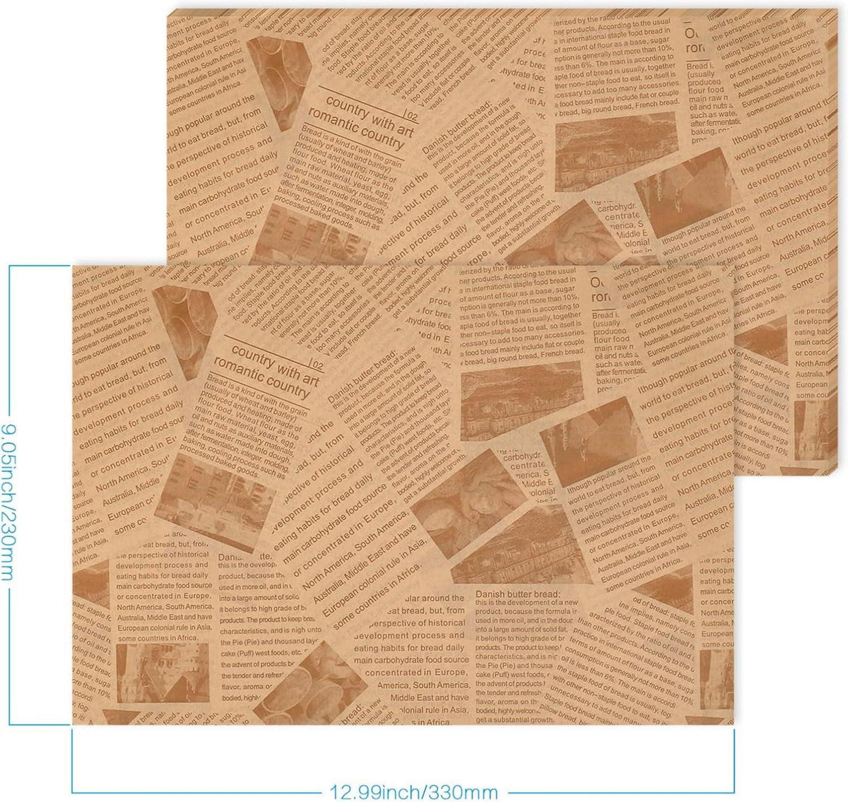 Hejo 100 Blätter Backpapier für Lebensmittel, Deli Papier