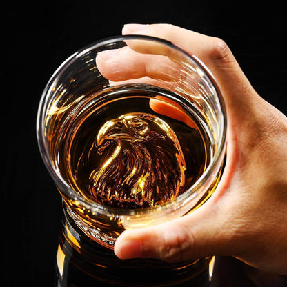 Whiskygläser 2er Set mit Adler-Boden, bleifreies Kristallglas