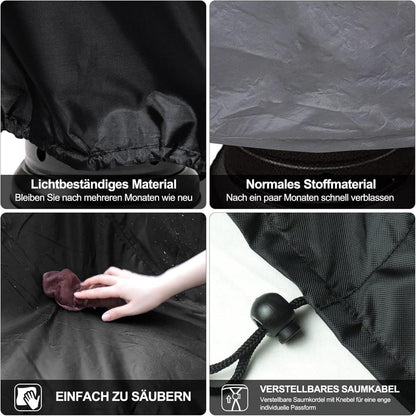 Gartenliege Schutzhülle wasserdicht UV-beständig Schwarz 200 x 68 x