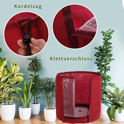 DEWUR Thermo Topfschutz für Pflanzen mit Isolierung und Drainage 45x50cm Rot