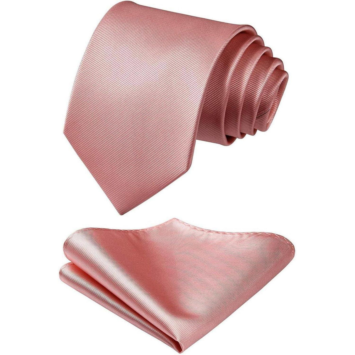 Herren Krawatten-Set mit Einstecktuch & Krawattenklammer – Rosa