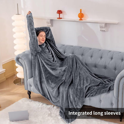 Übergroße TV Decke mit Ärmeln und Füßen - Kuscheldecke