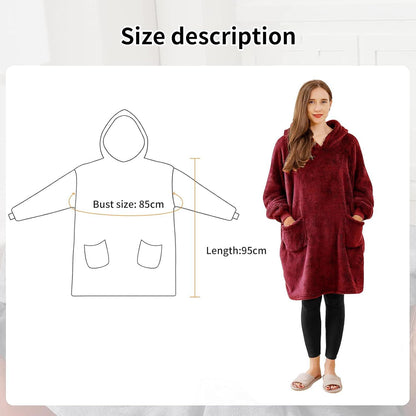 Aisbo Oversized Hoodie Decke Ärmeln Kapuze Geschenke 95x85cm Frauen Weihnachten