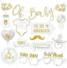Babyparty Deko Set Oh Baby Girlande Gold 12 Babyparty Fotorequisiten
