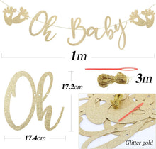 Babyparty Deko Set Oh Baby Girlande Gold 12 Pcs