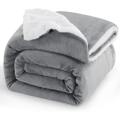 Kuscheldecke Sherpa Fleece Grau 150x200 cm XL Extra Dick
