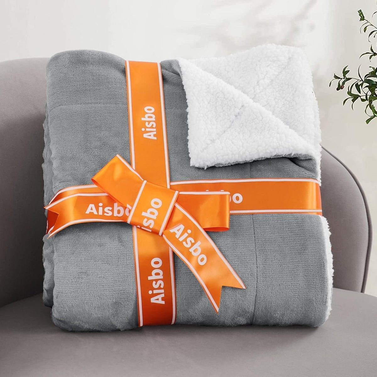 XXL Sherpa Kuscheldecke Grau 220x240 cm Flauschig & Warm