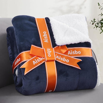 Kuscheldecke Sherpa Fleece Blau 150x200 cm Extra Warm
