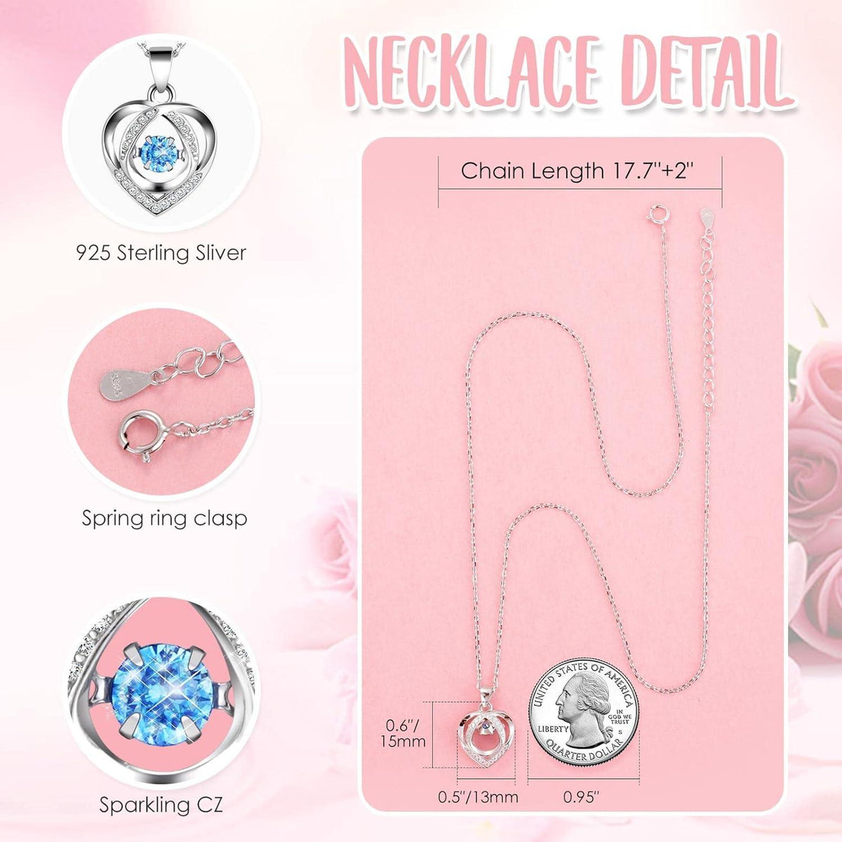 ADDWel Ewige Rose Damen Halskette Silber 925 Geschenkbox Ewige Rose