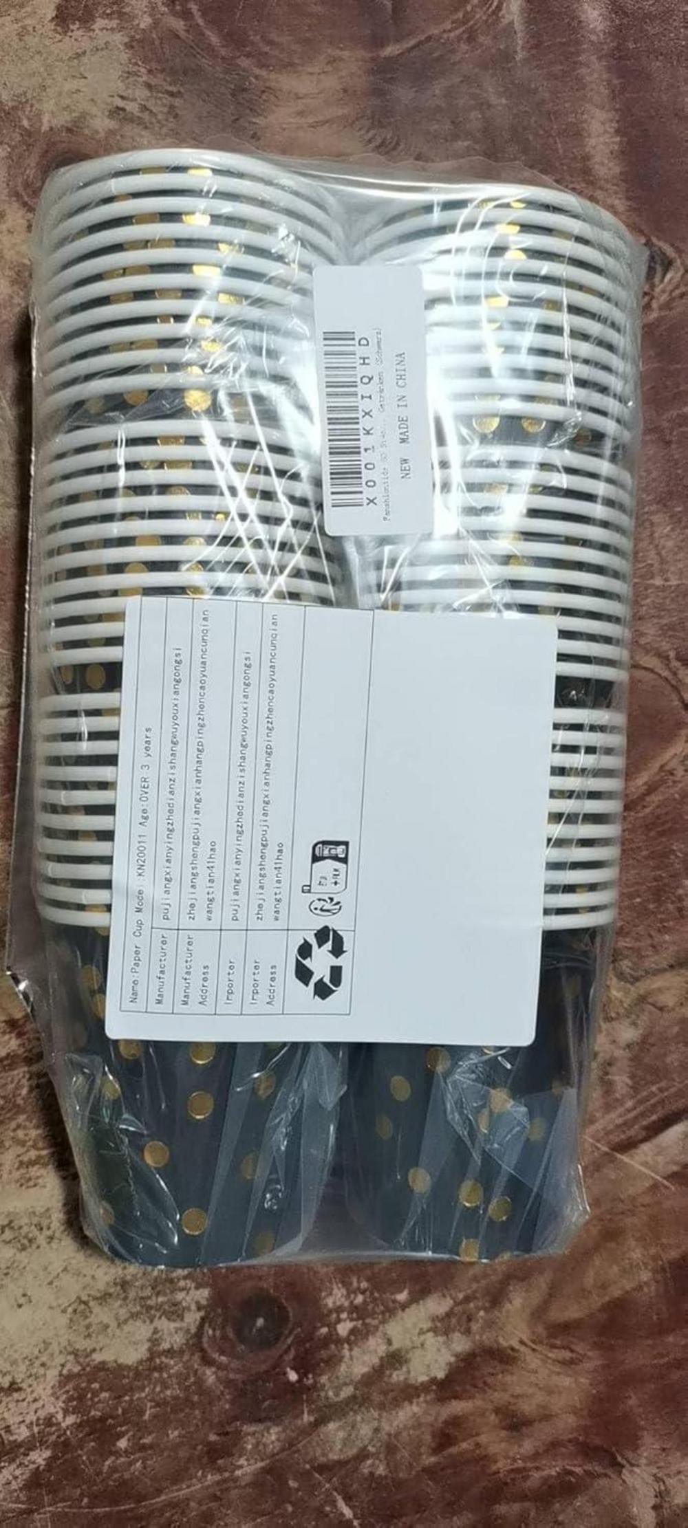 Einweg Pappbecher 250ml Gold Dot Partybecher 60 Stück