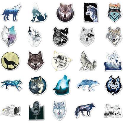 Wolf Aufkleber Set – Wasserdicht & Graffiti Design