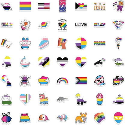 Regenbogen Aufkleber Set – Pride, LGBT, Wasserdicht & Vielfältig