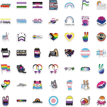 Regenbogen Aufkleber Set – Pride, LGBT, Wasserdicht & Vielfältig