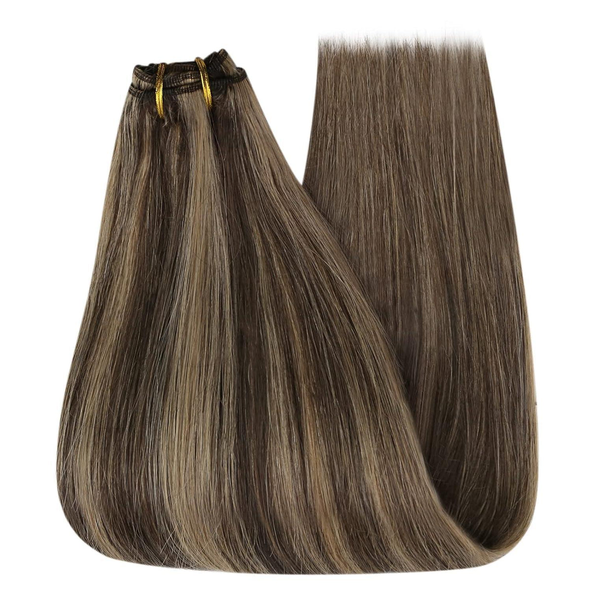 Dunkelbraune Echthaar Tressen – 55cm Weaving Hair Extensions