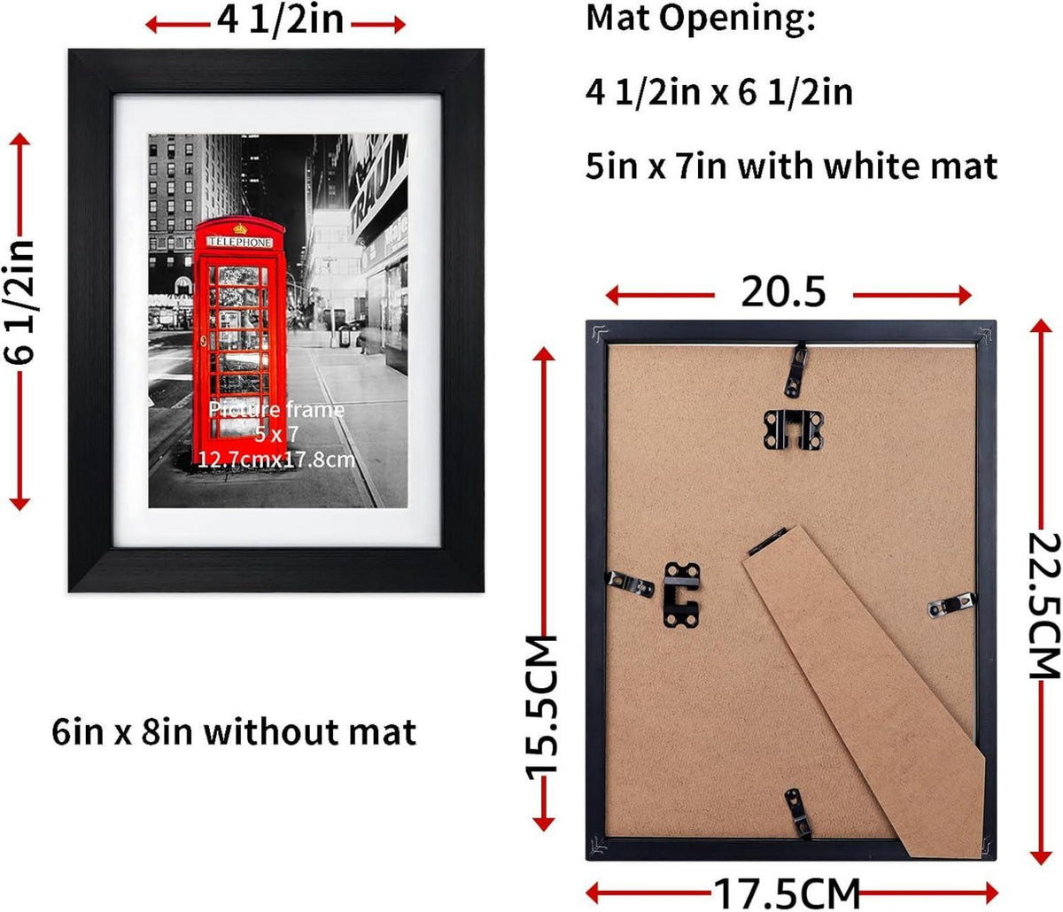 Bilderrahmen 13x18 Schwarz 6er Set Passepartout Wand Tisch