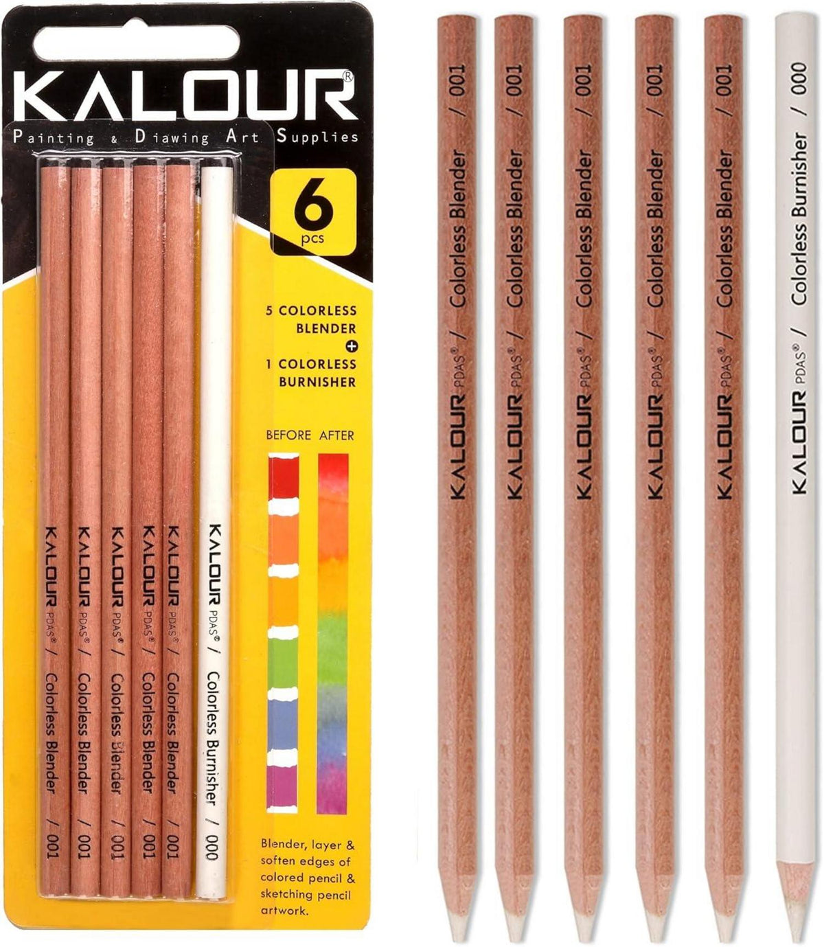 Farbloses Mixer- und Polierstift Set für Buntstifte