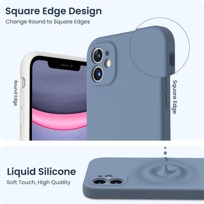 ORNARTO iPhone 11 Hülle Schutzfolie Silikon Gel Case Immunsystem Blau