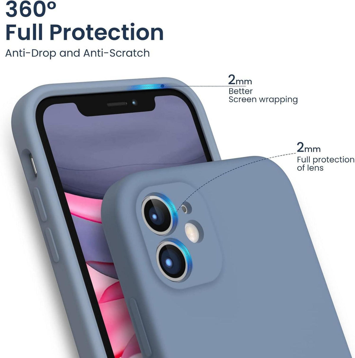 Flüssiges Silikon Gel Hülle für iPhone 11 mit Rundumschutz - Blau