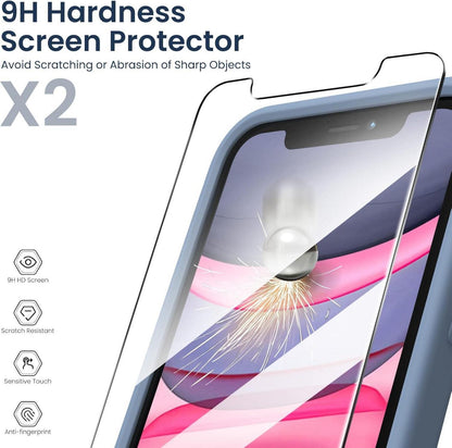 Schutzhülle für iPhone 11 mit 2x Schutzfolie - Flüssig Silikon Gel Case