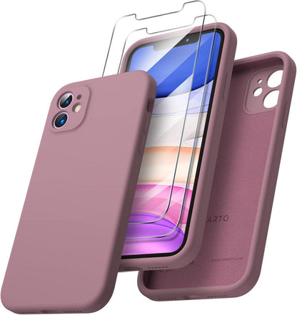 iPhone 11 Hülle Schutzfolie Silikon Case Eckige Kante Rundumschutz