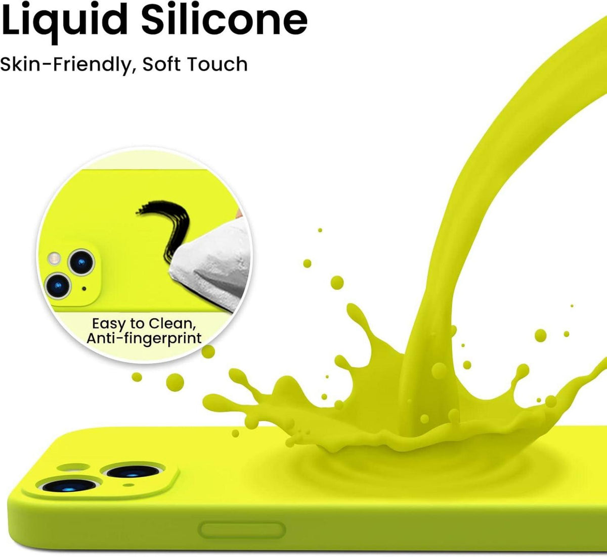 iPhone 13 Hülle Silikon Stoßfest Schutzfolie Set Grün