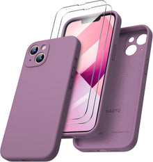 iPhone 13 Hülle Schutzhülle Silikon Gel Rundumschutz Lila Flieder