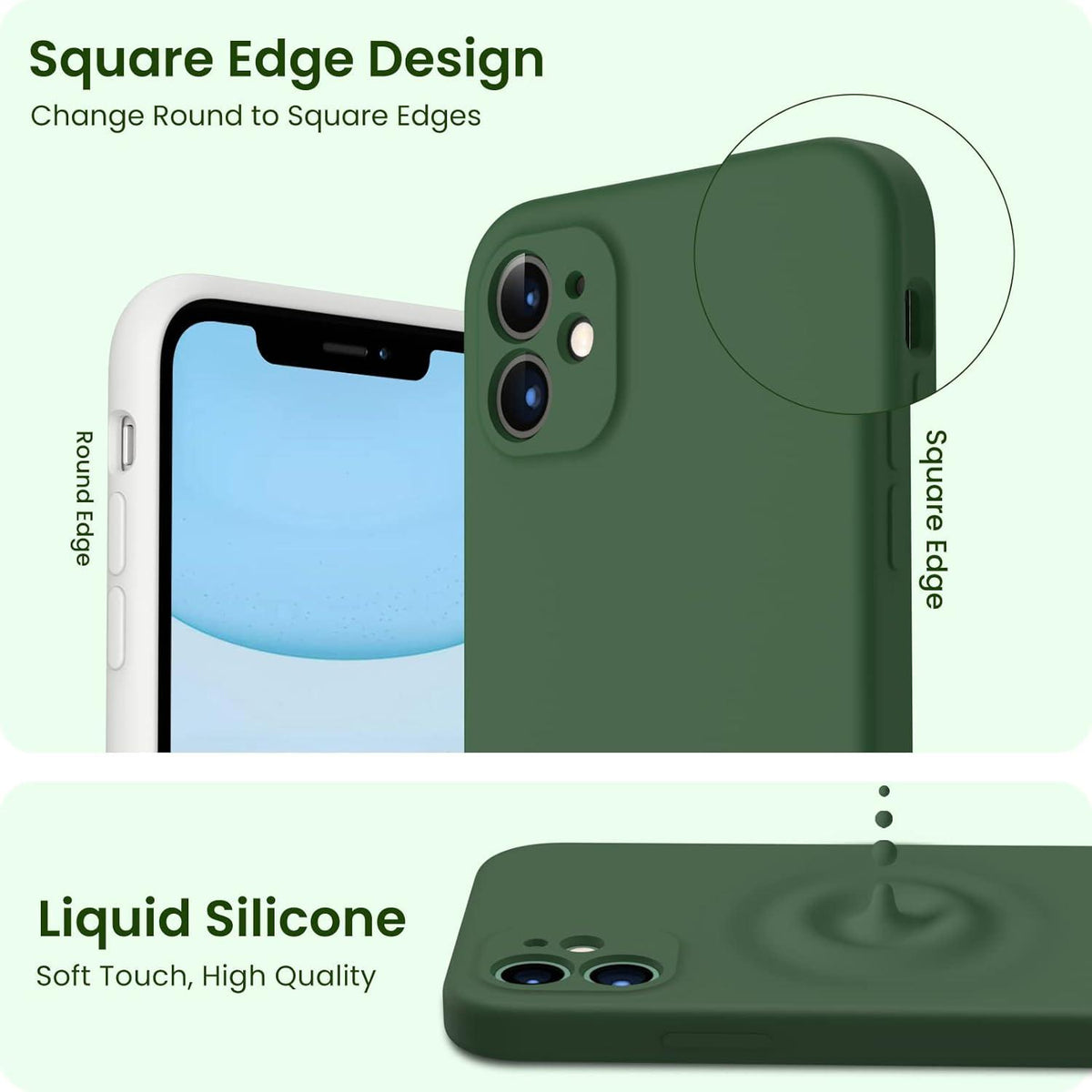 iPhone 11 Hülle, Schutzfolie Silikon Gel Rubber