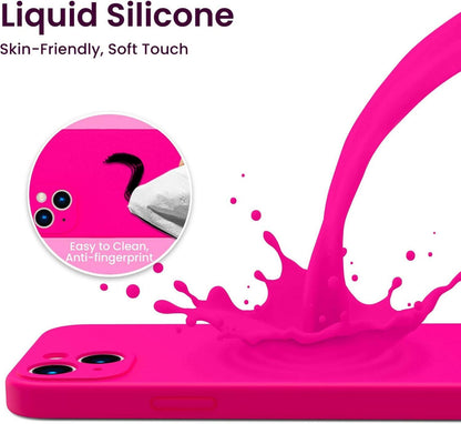 iPhone 13 Hülle mit Schutzfolie - Silikon Case - Rosa