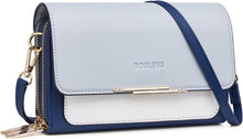 Kleine PU Leder Umhängetasche mit Kartenschlitz Marineblau