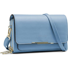 Kleine Damen Umhängetasche Crossbody Blau in Lederoptik