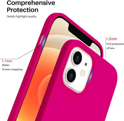 ORNARTO Silikon Case für iPhone 12 | 12 Pro 6,1 Zoll Leuchtend Rosa