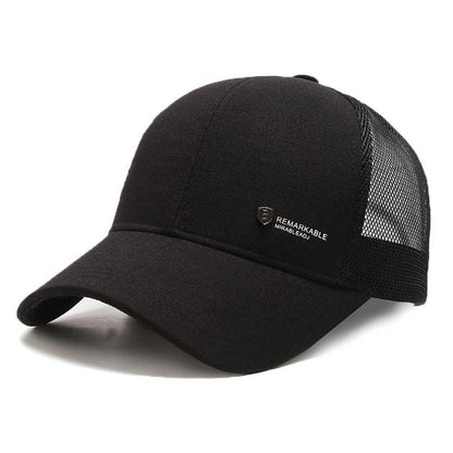Herren Baseball Cap Sommer Mesh Atmungsaktiv, Verstellbar Schwarz