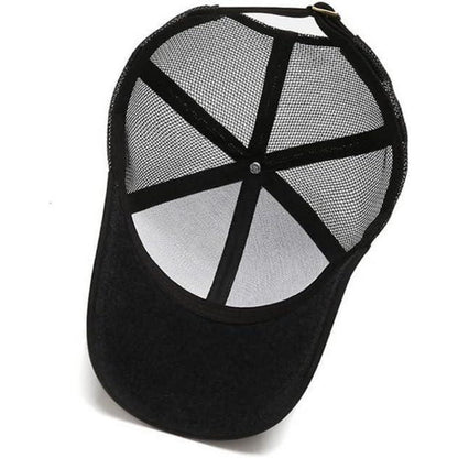 Herren Baseball Cap Sommer Mesh Atmungsaktiv, Verstellbar Schwarz
