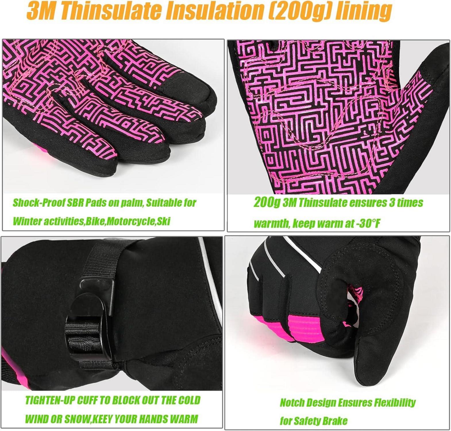BIKINGMOREOK Winterhandschuhe -30°F 3M Thinsulate Wasserdicht