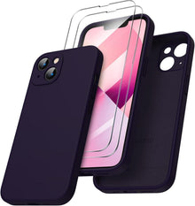 Schutzhülle für iPhone 13 mit Schutzfolie, flüssiges Silikon