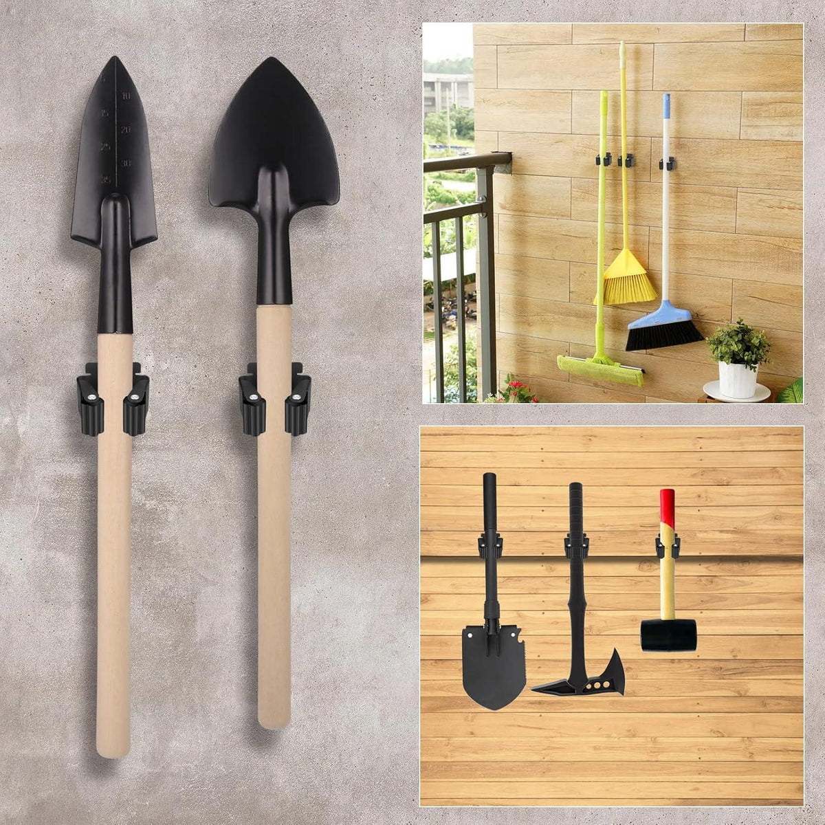 Hejo 10er Set Gerätehalter Wand Edelstahl für Wischmopp Besen Schaufel